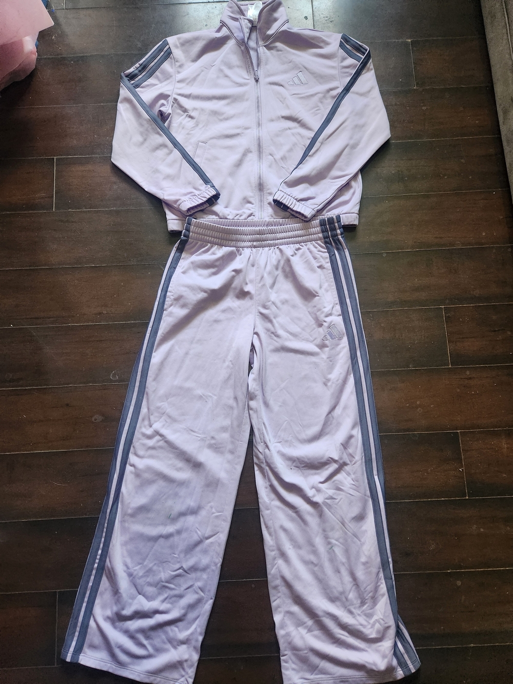 Adidas Pink Color Block Track Set Size 10/12